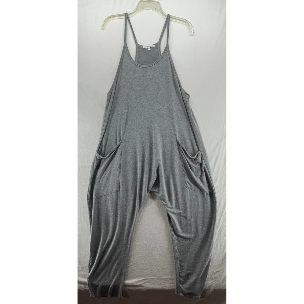 Antistar Women Gray Harem Jumpsuit Spaghetti Strap Pocket Romper Large